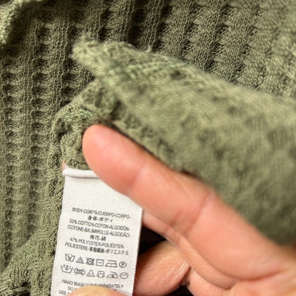We The Free Olive Green Waffle Knit Top - Picture 6 of 6